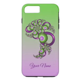 Case-Mate iPhone Case Beaux cœurs roses verts abstraits Nom fractal