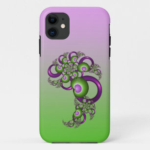 Case-Mate iPhone Case Beaux cœurs roses verts modernes abstraits fractal
