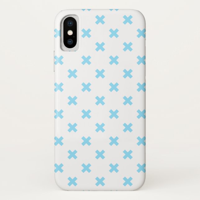 Coques Case-Mate iPhone Bébé bleu croix coutures sur blanc (Dos)