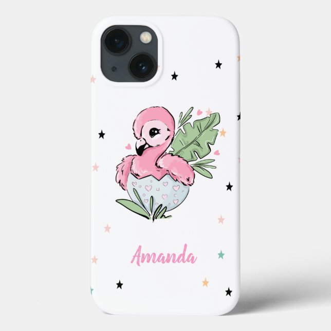 Coques Case-Mate iPhone Bébé chic flamant rose, Étoiles, Princesse (Verso)