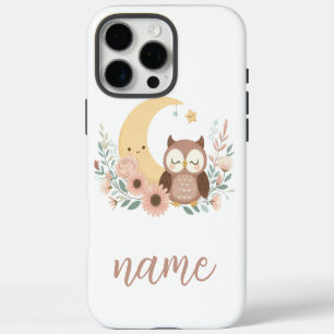 Coques iPhone 16 Pro Max Bébé chouette mignon avec lune