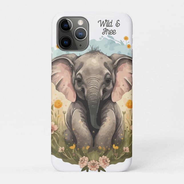 Coques Case-Mate iPhone Bébé mignon Eléphant Calf Fleur sauvage Wanderlust (Dos)