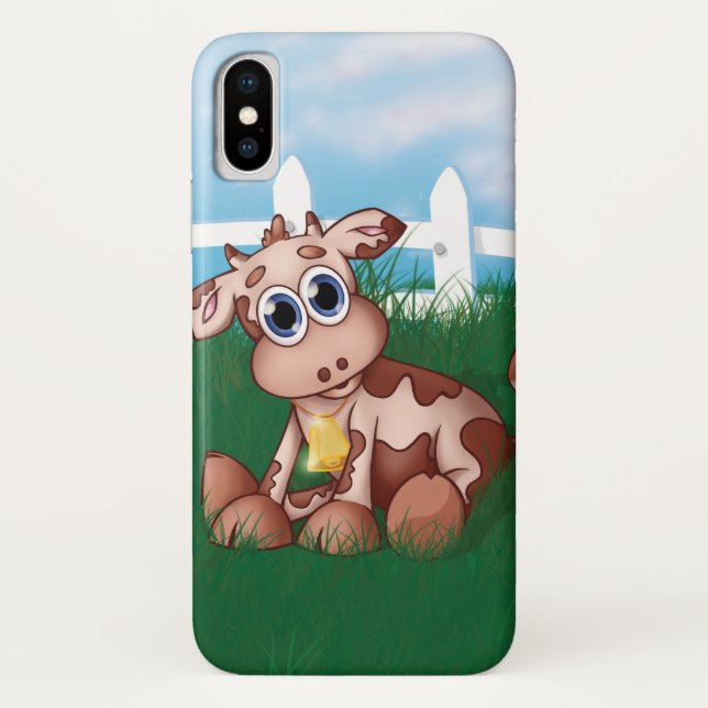 Coques Case-Mate iPhone Bébé vache dans un pré (Dos)