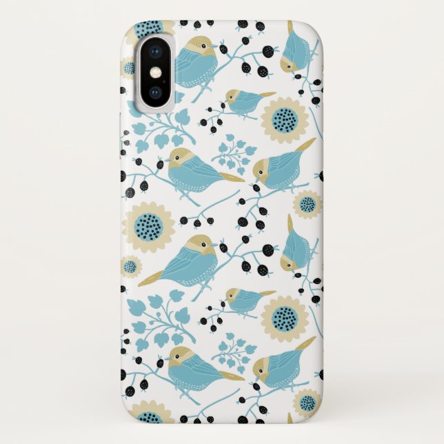Coques Case-Mate iPhone Bécasseau noir Cerclé Berries Fleurs (Dos)