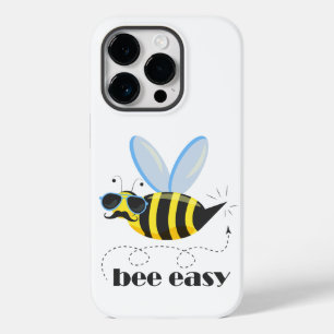Coque Pour iPhone 14 Pro Bee caractère avec mustache lunettes de soleil Bee