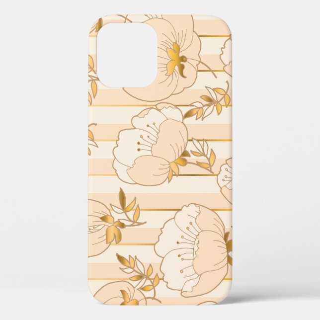 Coques Case-Mate iPhone Beige D'Ivoire : Modèle Floral De Luxe. (Verso)