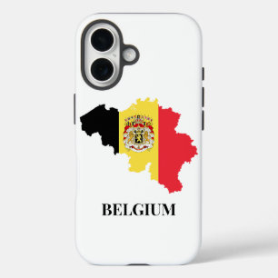 Coques iPhone 16 Belgique Silhouette, drapeau,