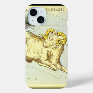 Coque Pour iPhone 15 Bélier, Constellation Vintage, Miroir d'Urania
