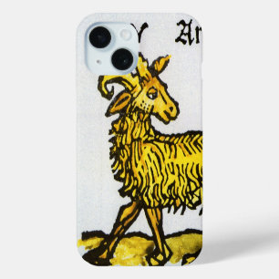 Coque Pour iPhone 15 Bélier le bélier d'or, signes Vintages du zodiaque