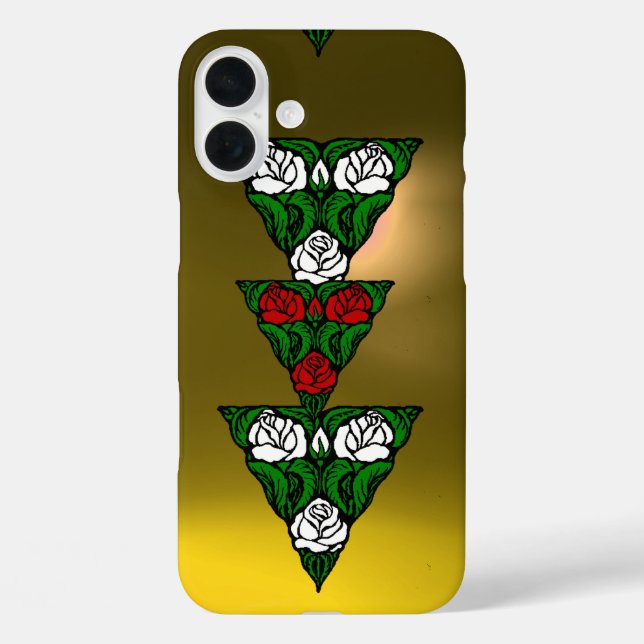 COQUES Case-Mate iPhone BELLE ART NOUVEAU BLANC ROSES ROUGES TRIANGLE (Verso)