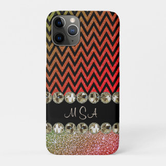 Case-Mate iPhone Case Belle Champagne Bling Red Chevron Monogramme