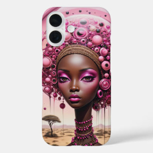 Coques iPhone 16 Belle couverture surréaliste noire et violette