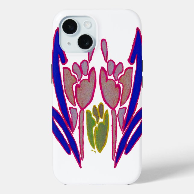 Coques Case-Mate iPhone Belle Extraordinaire Bleu Bleu & Rose Rouge Violet (Verso)