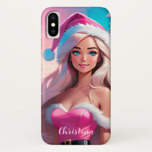 Case-Mate iPhone Case Belle fille de Noël rose 01