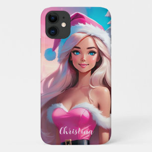 Case-Mate iPhone Case Belle fille de Noël rose 01