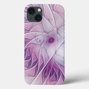 Case-Mate iPhone Case Belle Fleur rose Abstraite Initiales fractales