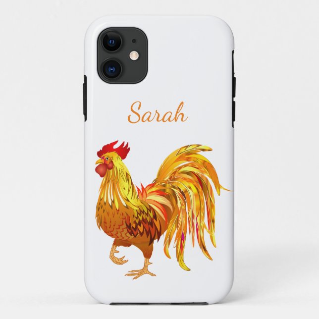 Coques Case-Mate iPhone Belle Golden Design Rooster Farm poulet (Dos)