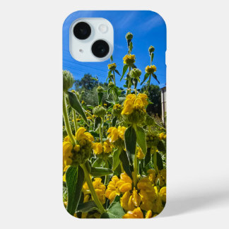 Coque Pour iPhone 15 belle Jérusalem jaune fleurs sauge