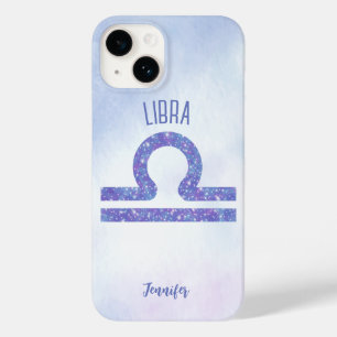 Coque Pour iPhone 14 Belle Libra Astrologie Signe Personnalisé Violet