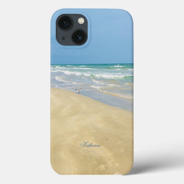 Coques Case-Mate iPhone Belle photo de plage Sandpiper Monogramme (Verso)