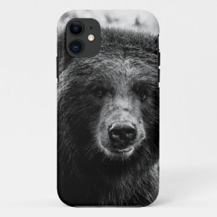 Coque iPhone 11 Belle photo d'ours gris