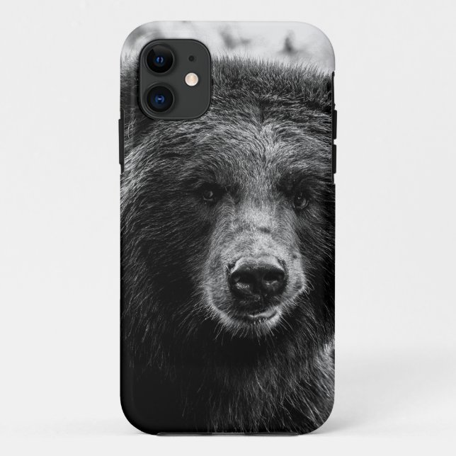 Coques Case-Mate iPhone Belle photo d'ours gris (Dos)