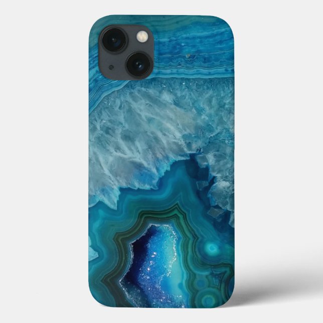 Coques Case-Mate iPhone Belle Pierre d'Agate Bleu Turquoise (Verso)