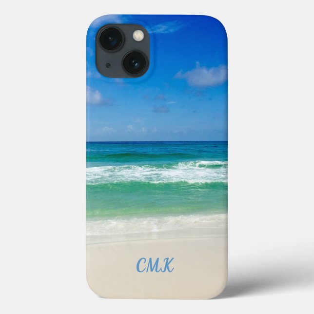 Coques Case-Mate iPhone Belle plage Photo Monogramme Ocean Waves (Verso)