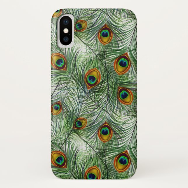 Coques Case-Mate iPhone Belle plume verte de paon (Dos)