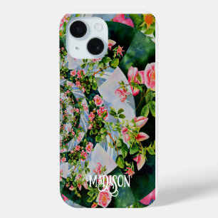 Coque Pour iPhone 15 Belle roses roses rouges rétro aquarelle fleurie