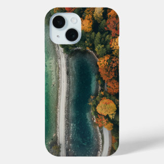 Coque Pour iPhone 15 Belle route en pierre en automne coloré