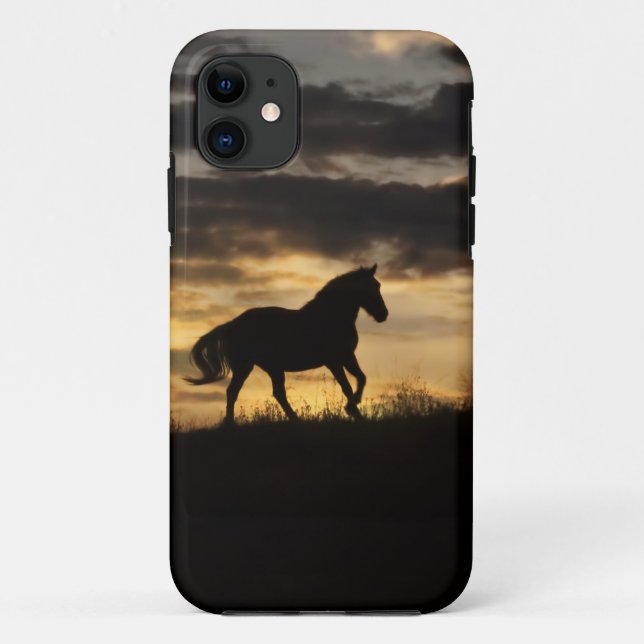 Coques Case-Mate iPhone Belle Silhouette Coucher de Soleil Cheval Libre (Dos)