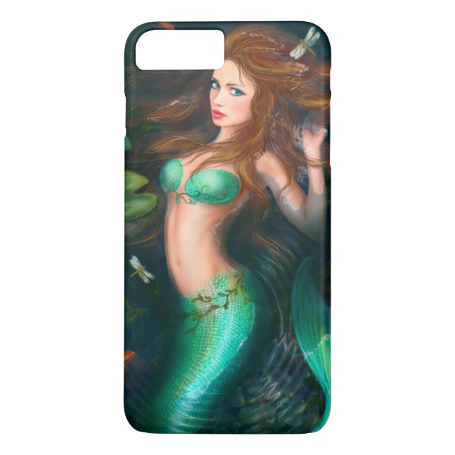 Coques Case-Mate iPhone Belle sirène d'Imaginaire dans le lac avec lys (Dos)