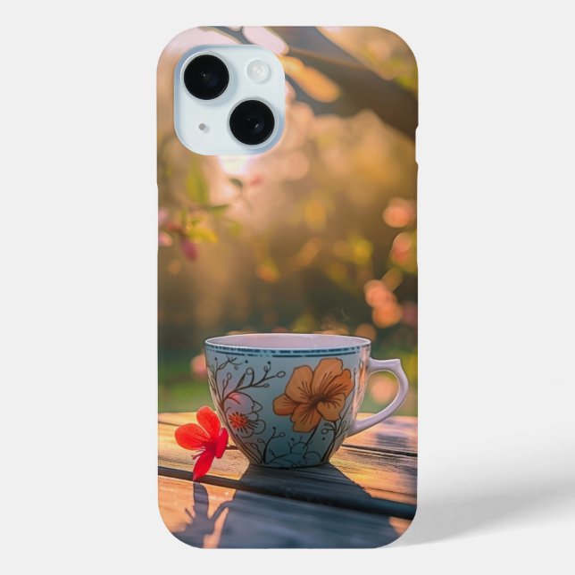 Coques Case-Mate iPhone Belle Tasse De Thé Au Coucher Du Soleil (Verso)