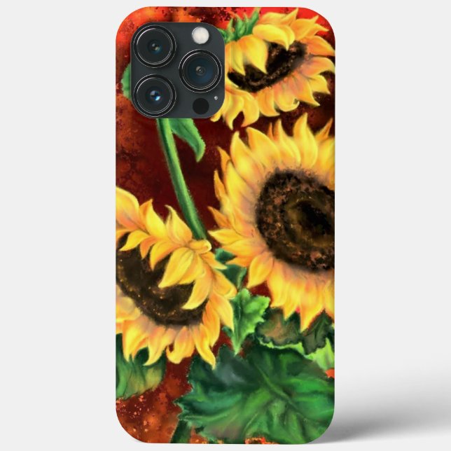 Coques Case-Mate iPhone Belle Trois Tournesols - Peinture Art (Verso)