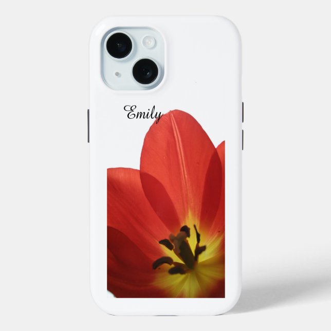 Coques Case-Mate iPhone Belle Tulipe Rouge | Sacoche téléphonique personna (Verso)