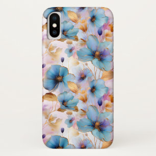 Case-Mate iPhone Case Belles fleurs bleues Alcool Encre Pastel