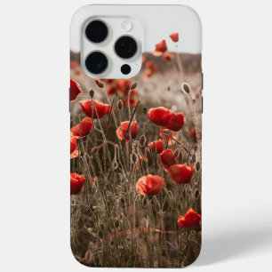Coque iPhone 15 Pro Max belles fleurs de coquelicot