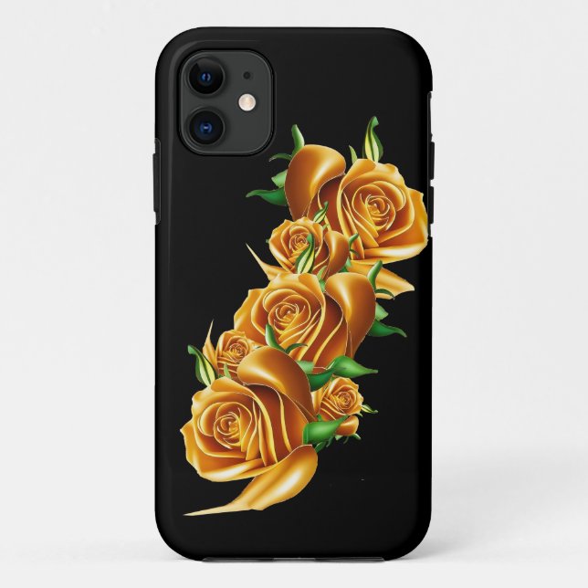 Coques Case-Mate iPhone Belles fleurs d'or rose (Dos)