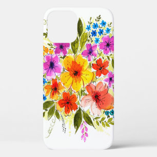 Case-Mate iPhone Case Belles fleurs, feuilles, bourgeons et herbe, peint