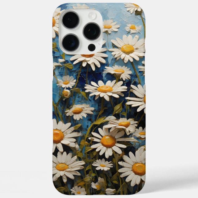 Coques Case-Mate iPhone Belles marguerites sur un fond bleu (Verso)