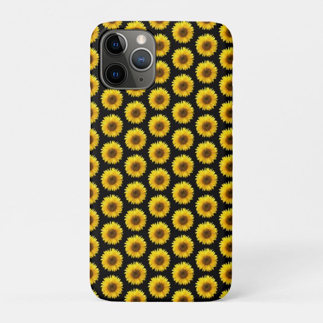 Coques Case-Mate iPhone Belles tournesols en noir (Dos)