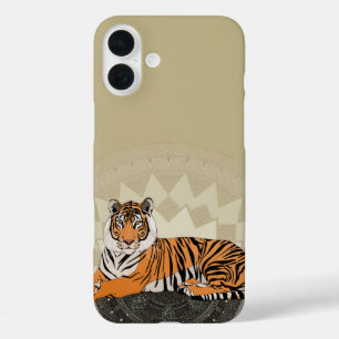 Coques iPhone 16 Plus bengale tiger mandala bambou
