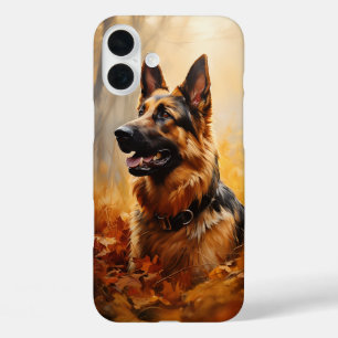 Coques iPhone 16 Plus Berger allemand en automne