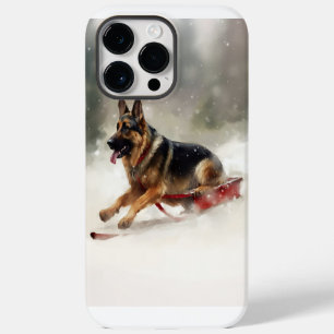 Coque Pour Pour iPhone 14 Pro Max Berger allemand neige de Noël hiver
