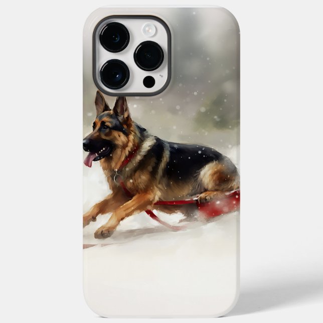 Coques Case-Mate iPhone Berger allemand neige de Noël hiver (Verso)