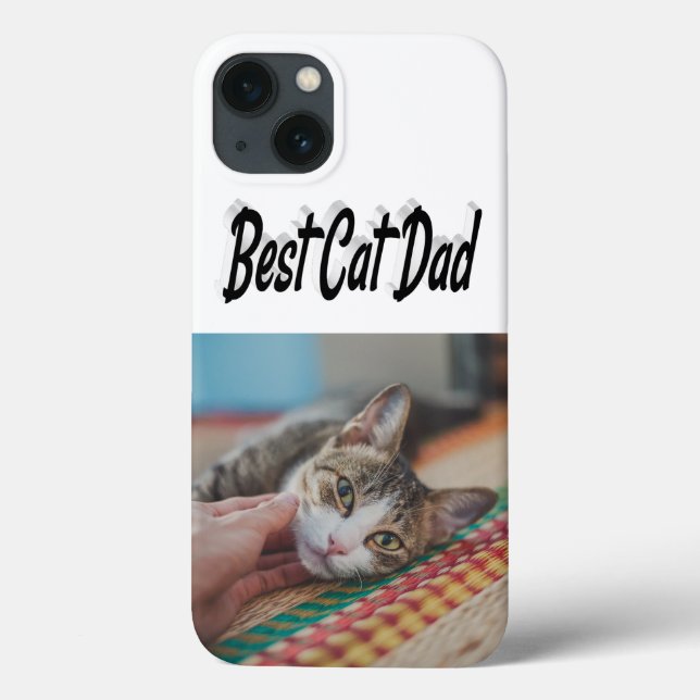 Coques Case-Mate iPhone Best Cat Dad Photo Black text  (Verso)