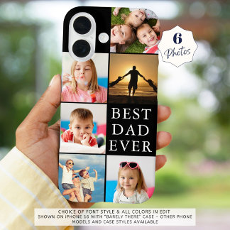 Coques iPhone 16 BEST DAD EVER 6 Collage photo