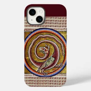 COQUE POUR iPhone 14 BESTIAIRE MÉDIÉVAL, SNAKE DRAGON CIRCLES