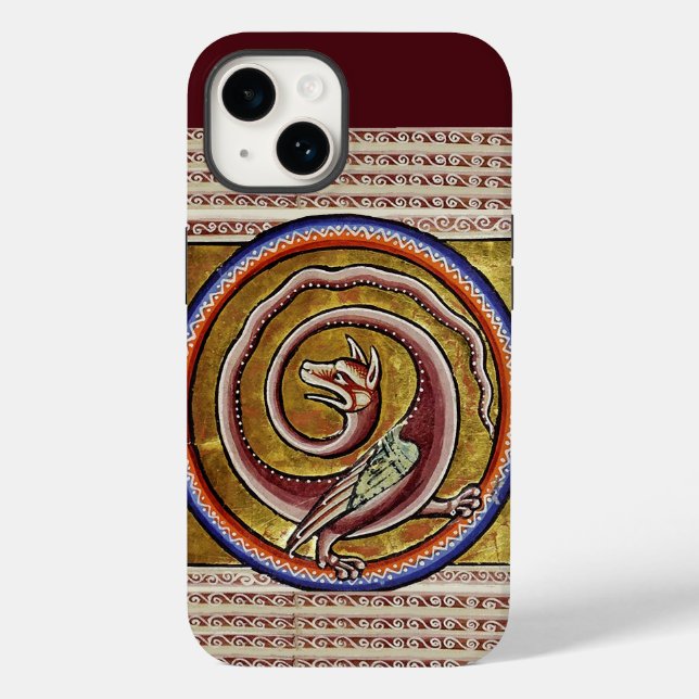 COQUES Case-Mate iPhone BESTIAIRE MÉDIÉVAL, SNAKE DRAGON CIRCLES (Verso)
